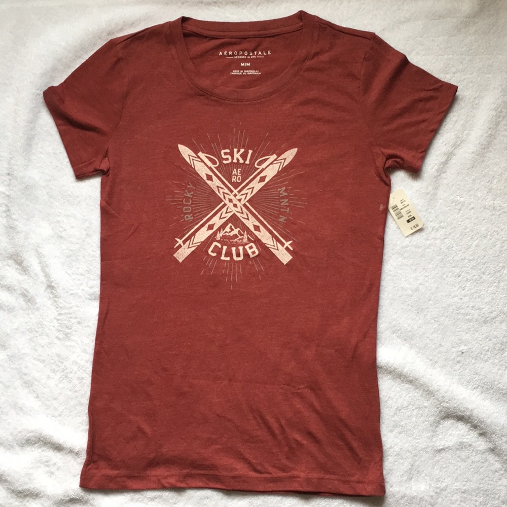 Aeropostale Women's T-shirt Maroon M